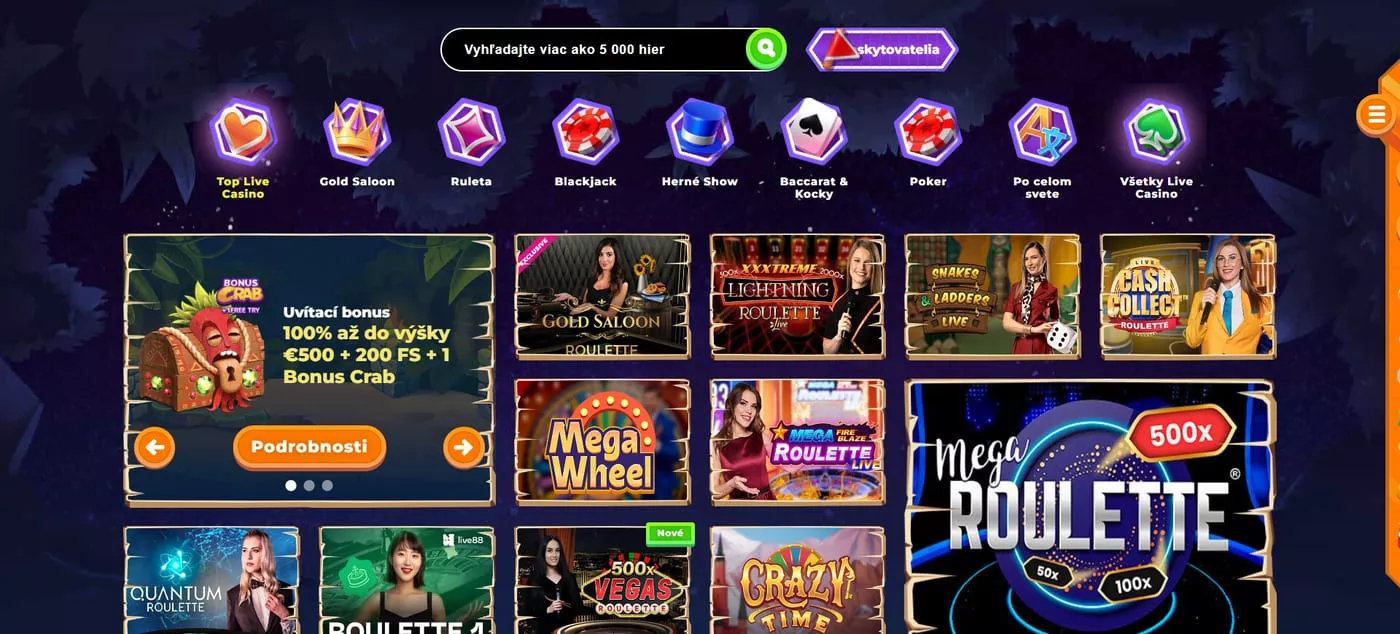 Wazamba Živé kasíno