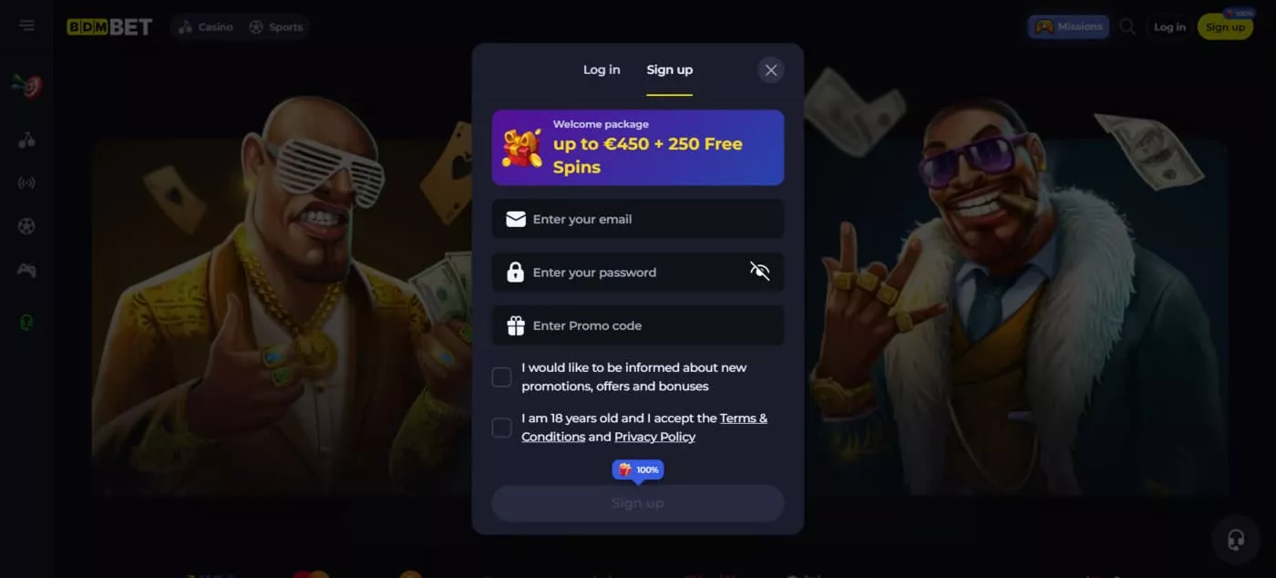 Bdmbet Casino Registrácia