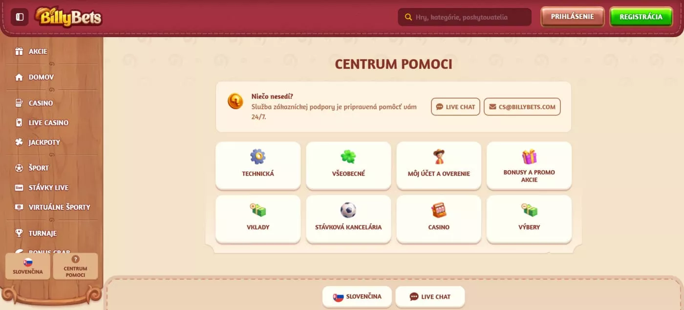 Billybets Casino Kontakty