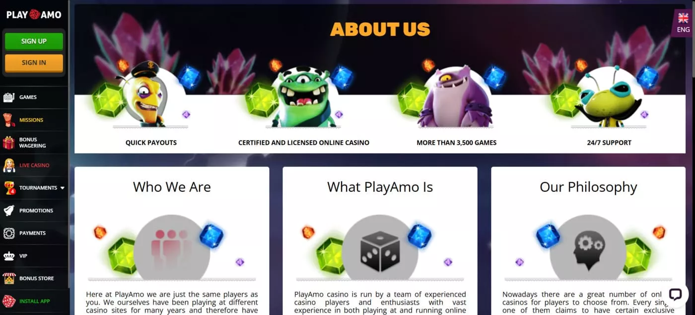 Playamo Casino Kontakty