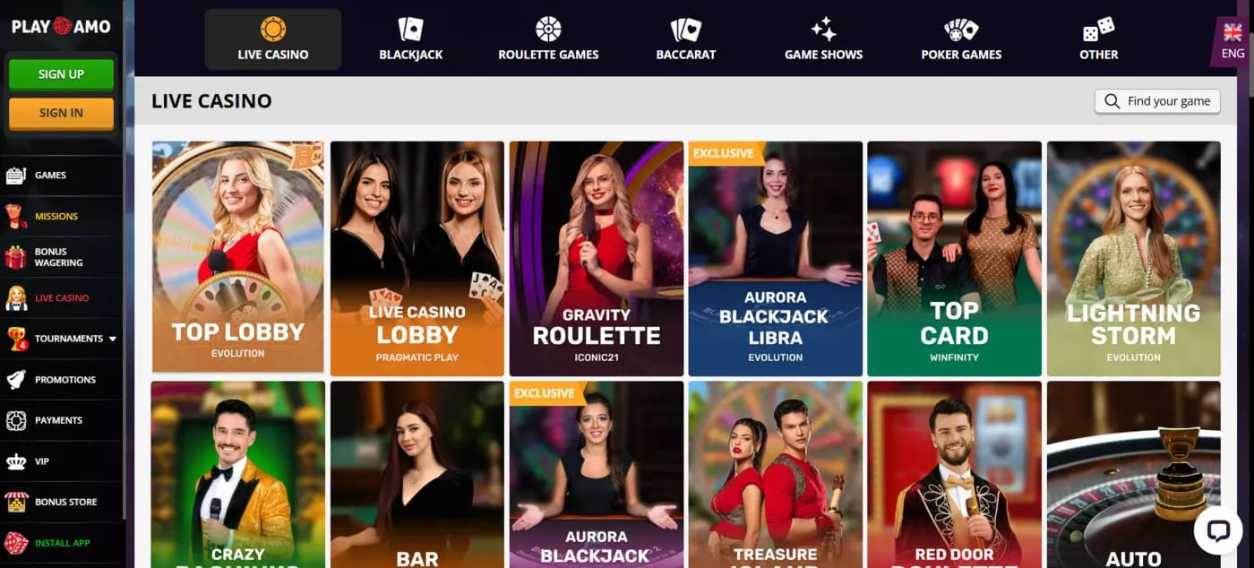 Playamo Živé kasíno