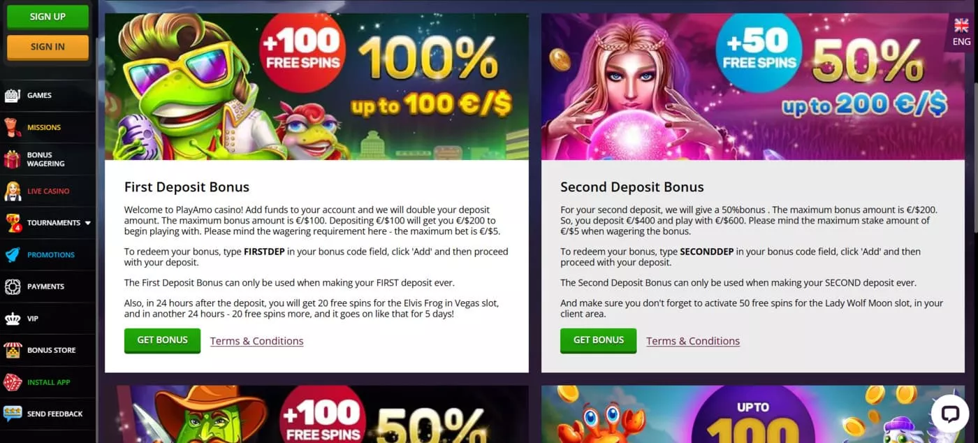 Playamo Casino Promo akcie