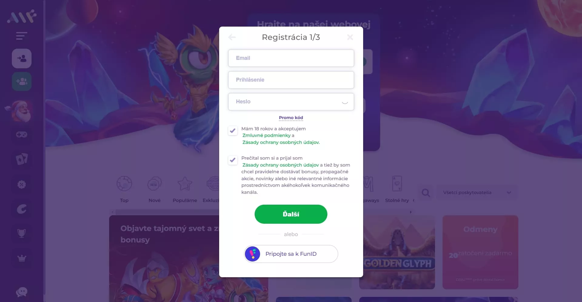 Alf Casino registrácia