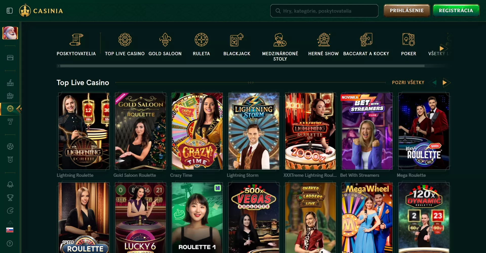 Casinia živé kasíno