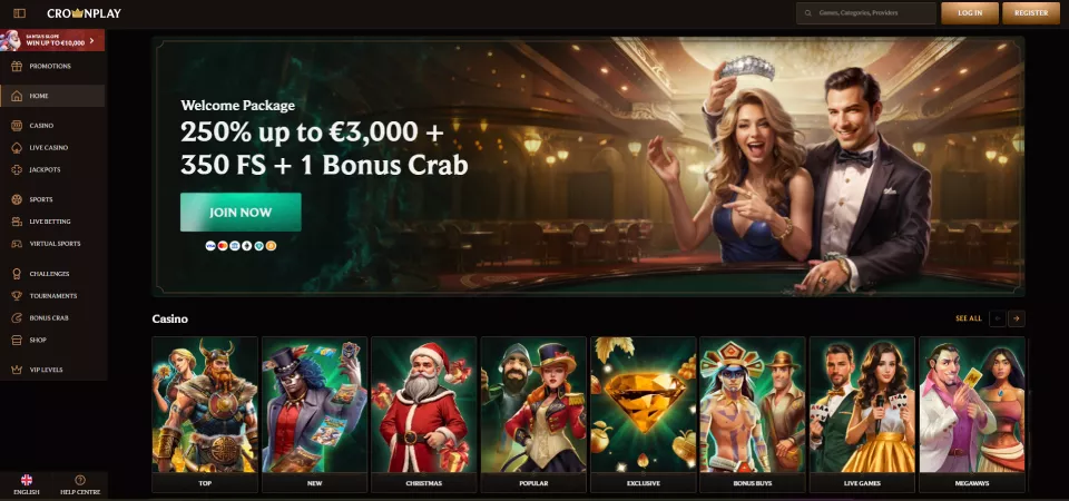 Hlavná stránka CrownPlay Casino