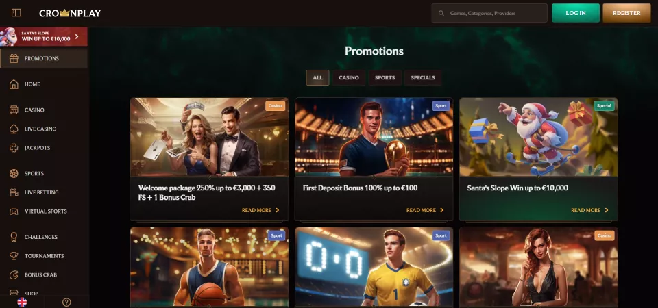 Propagačné akcie stránka CrownPlay Casino