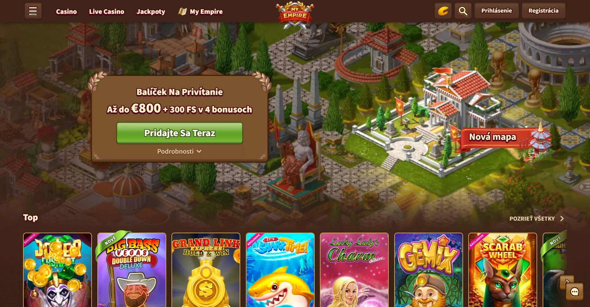 MyEmpire hlavná stránka