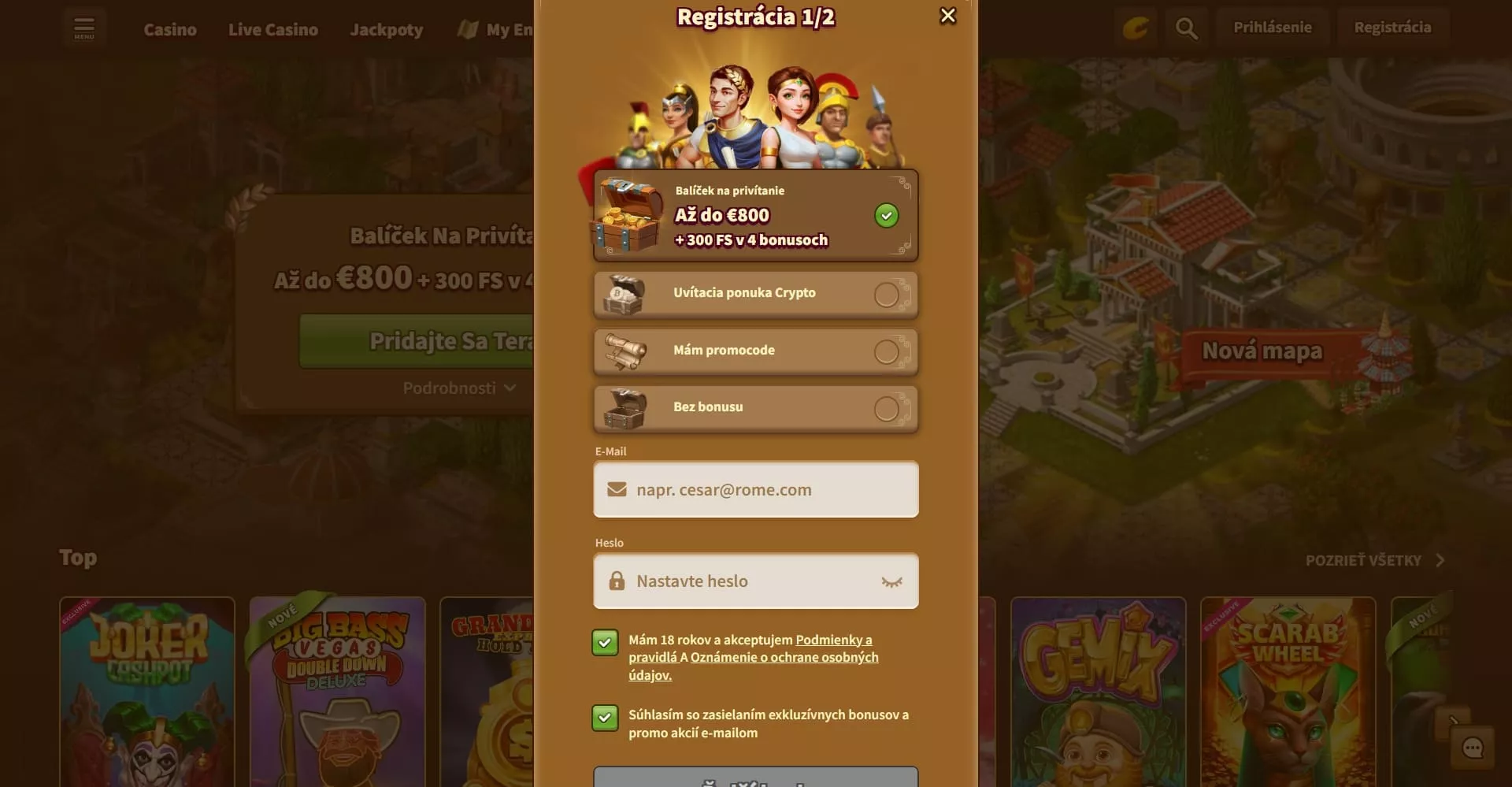 MyEmpire registrácia