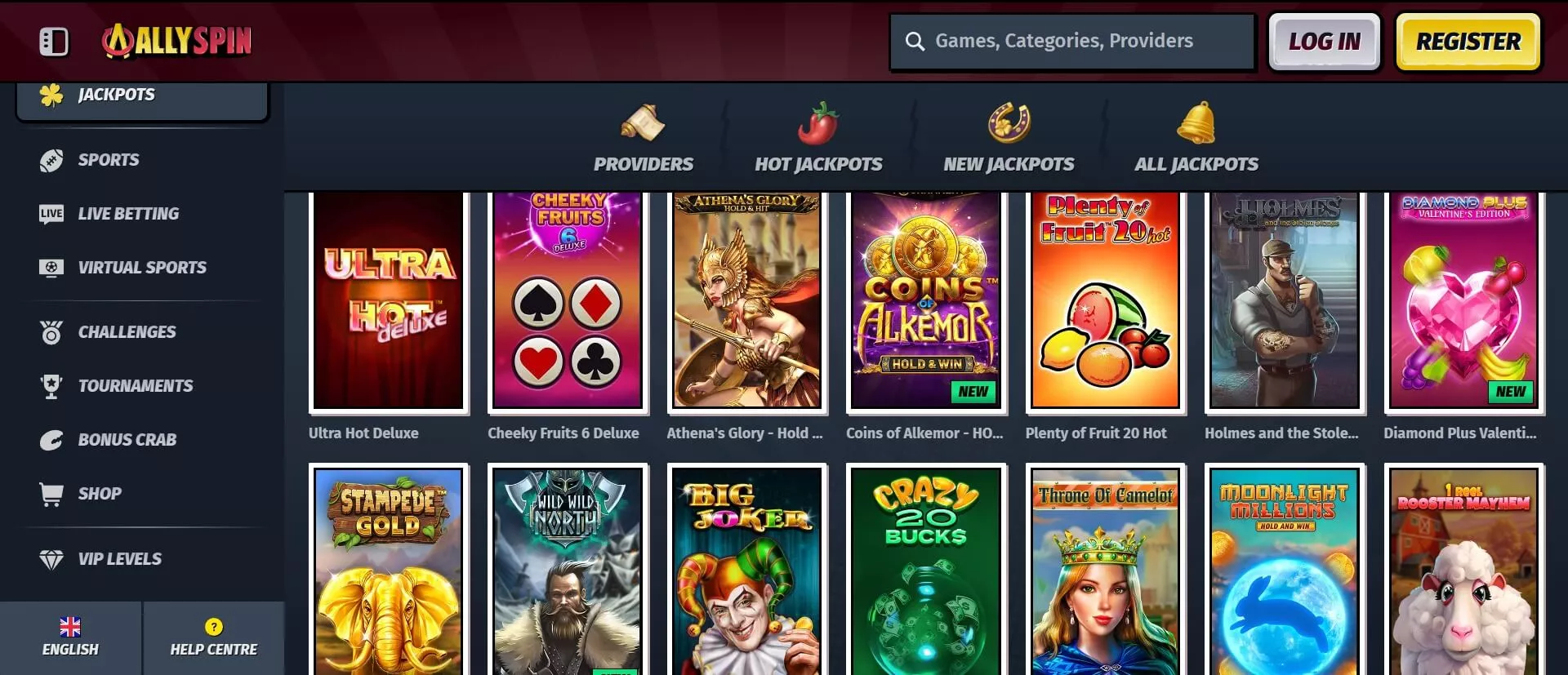 Jackpoty v kasíne Allyspin