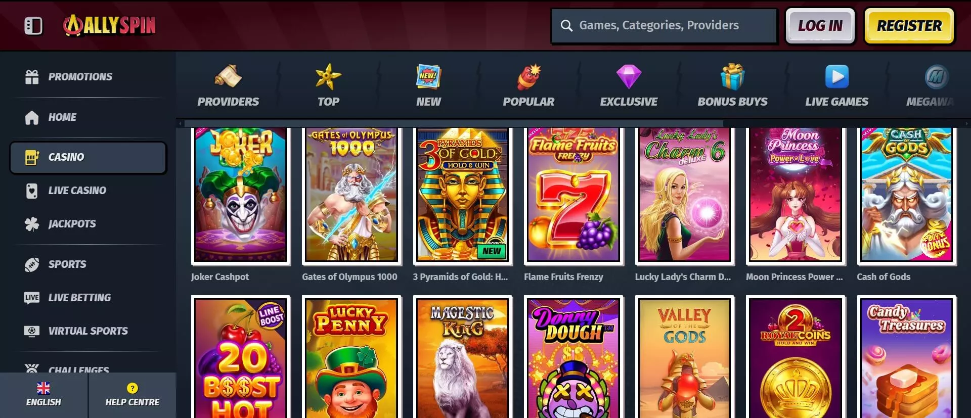 Hracie automaty Allyspin