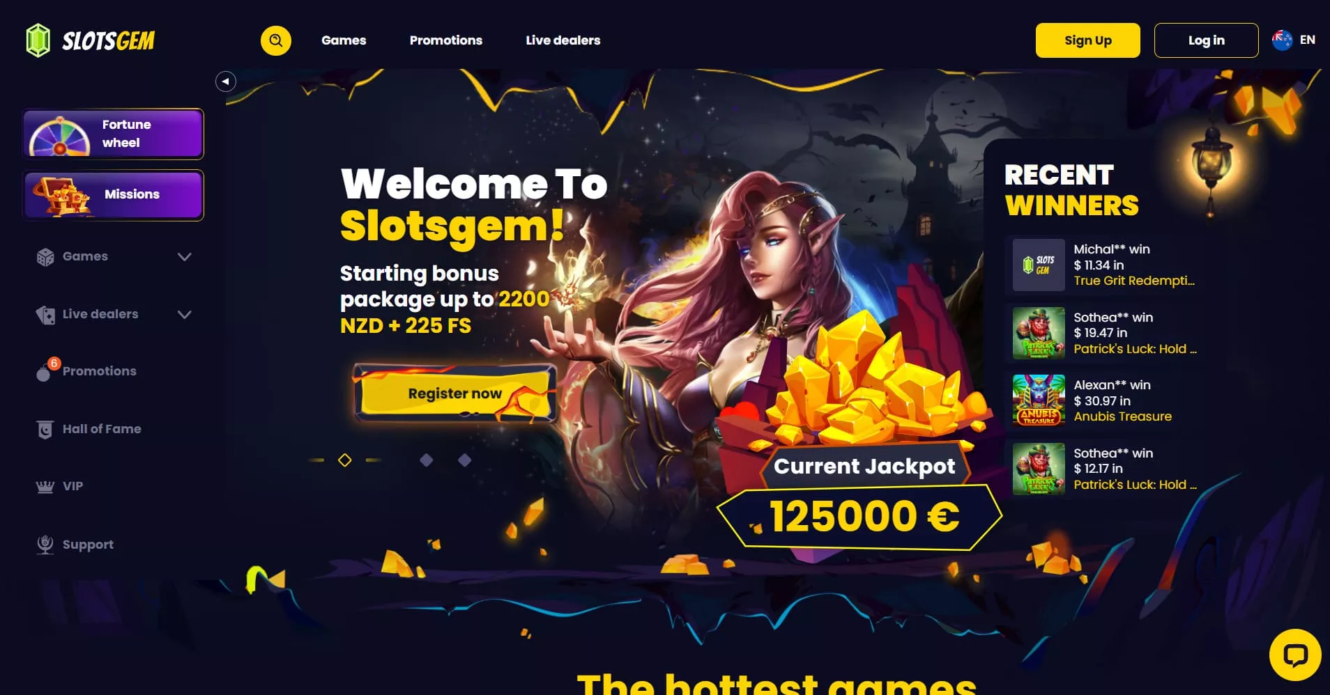 Slotsgem hlavná stránka