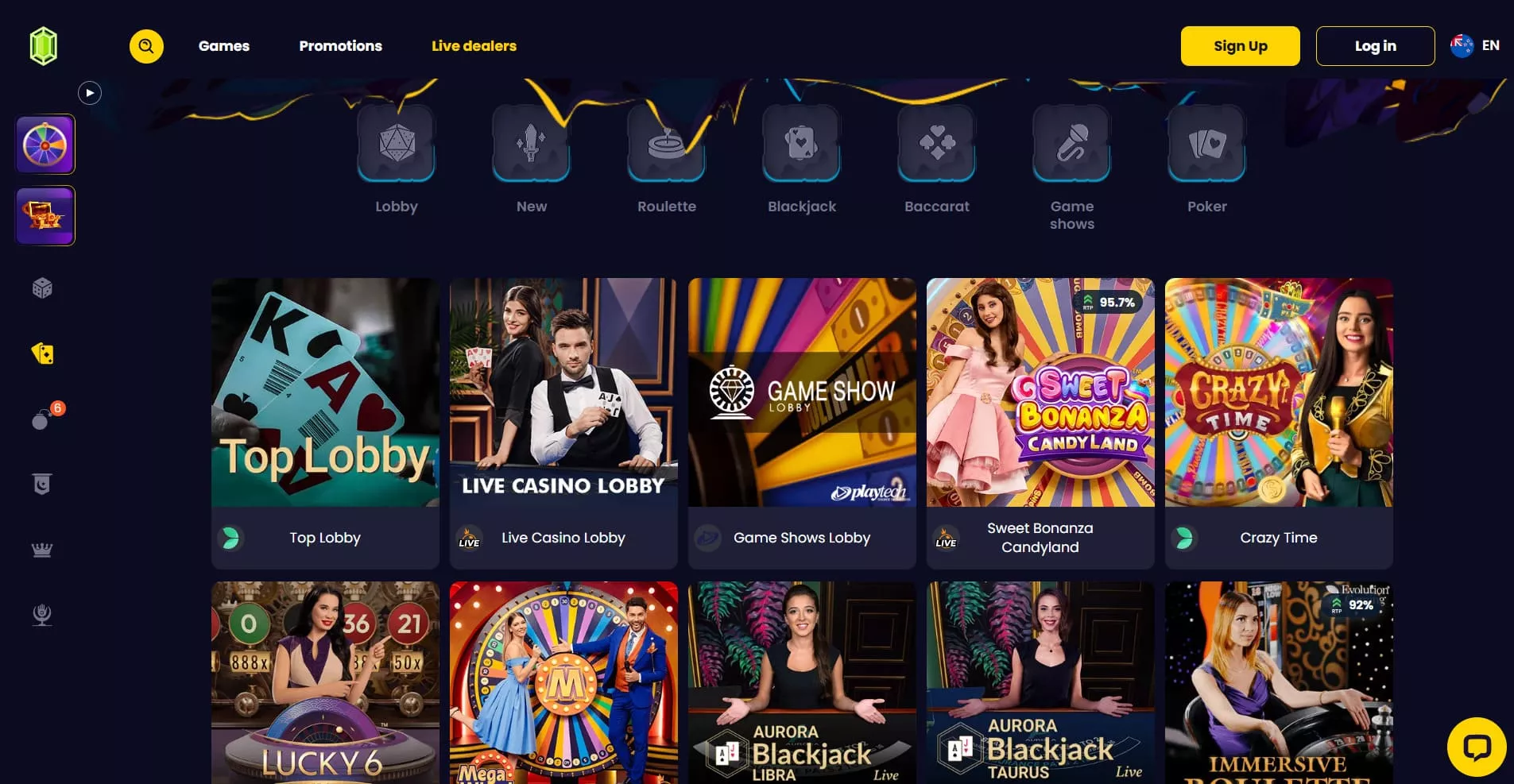 Slotsgem živé kasíno